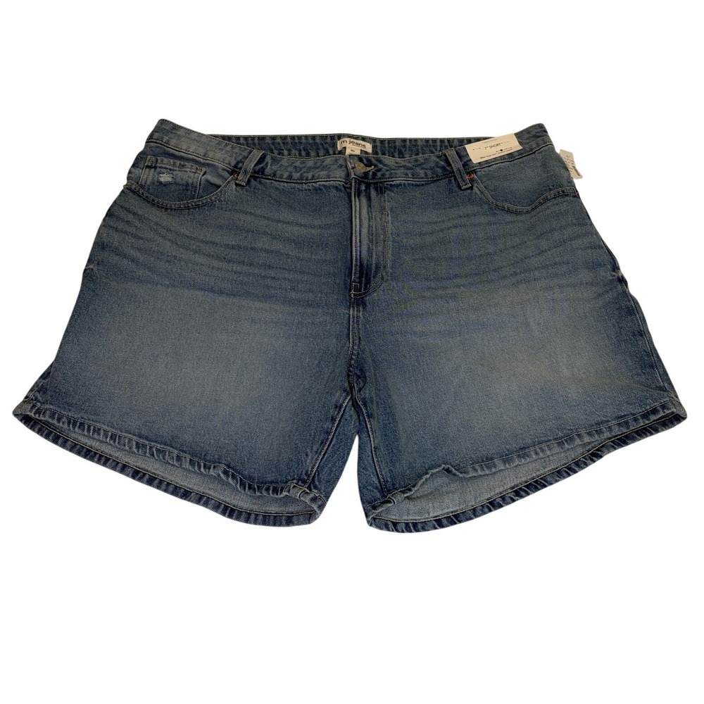 Maurices m jeans 7" Short High Rise Comfort Stretch Denim Blue Size 20W